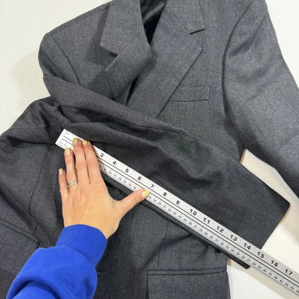 Dormeuil Custom 3-Piece Suit Gray S 35 Birdseye Groom Prom Wedding Formal Blazer